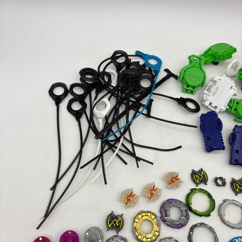 Beyblade Burst Huge Parts Lot Launchers DB QuadDrive QuadStrike Tops Hasbro